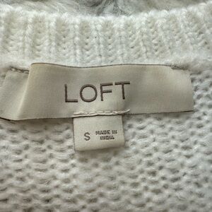 LOFT Women's Cream Knit Sweater